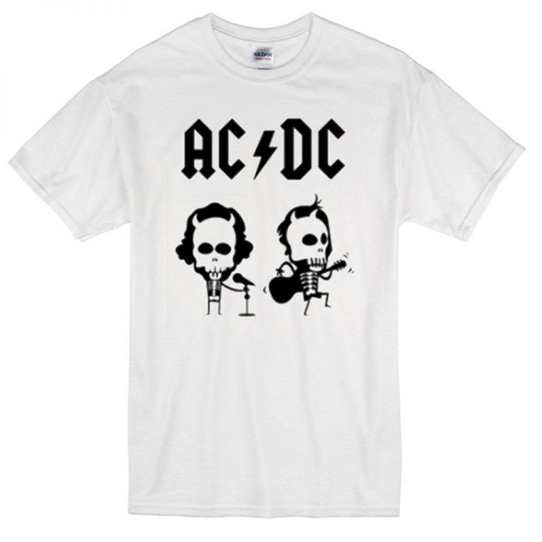 ac dc t shirt white