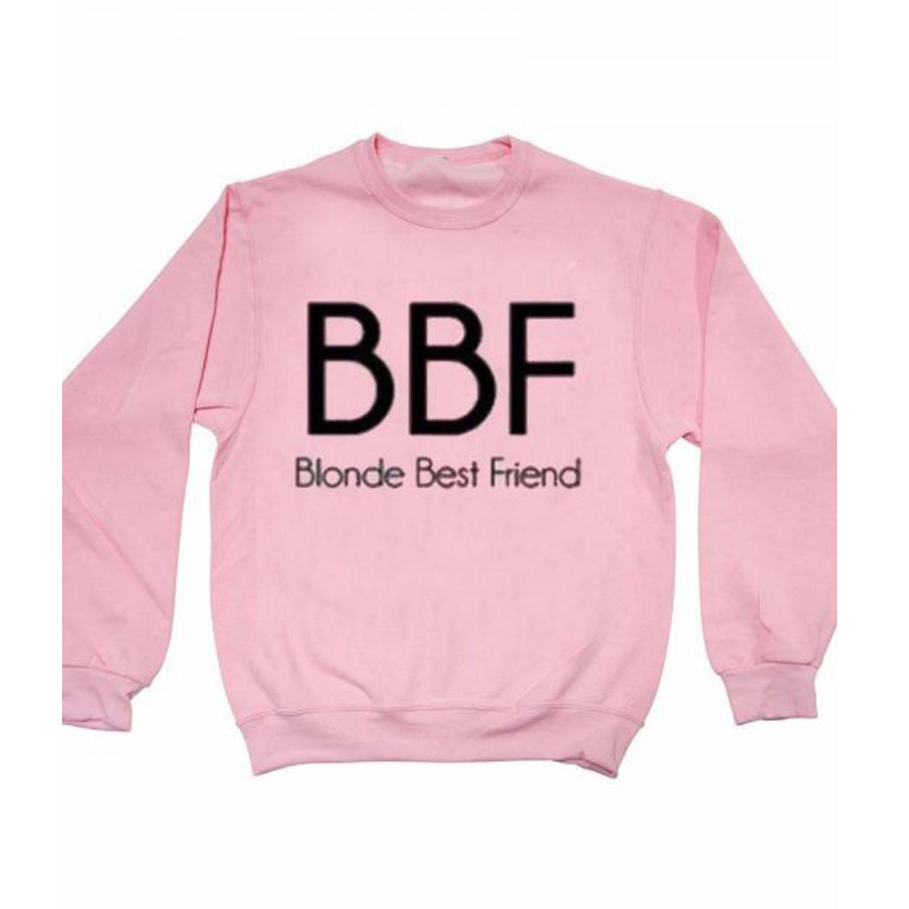 BBF blonde best friend light pink Unisex Sweatshirts