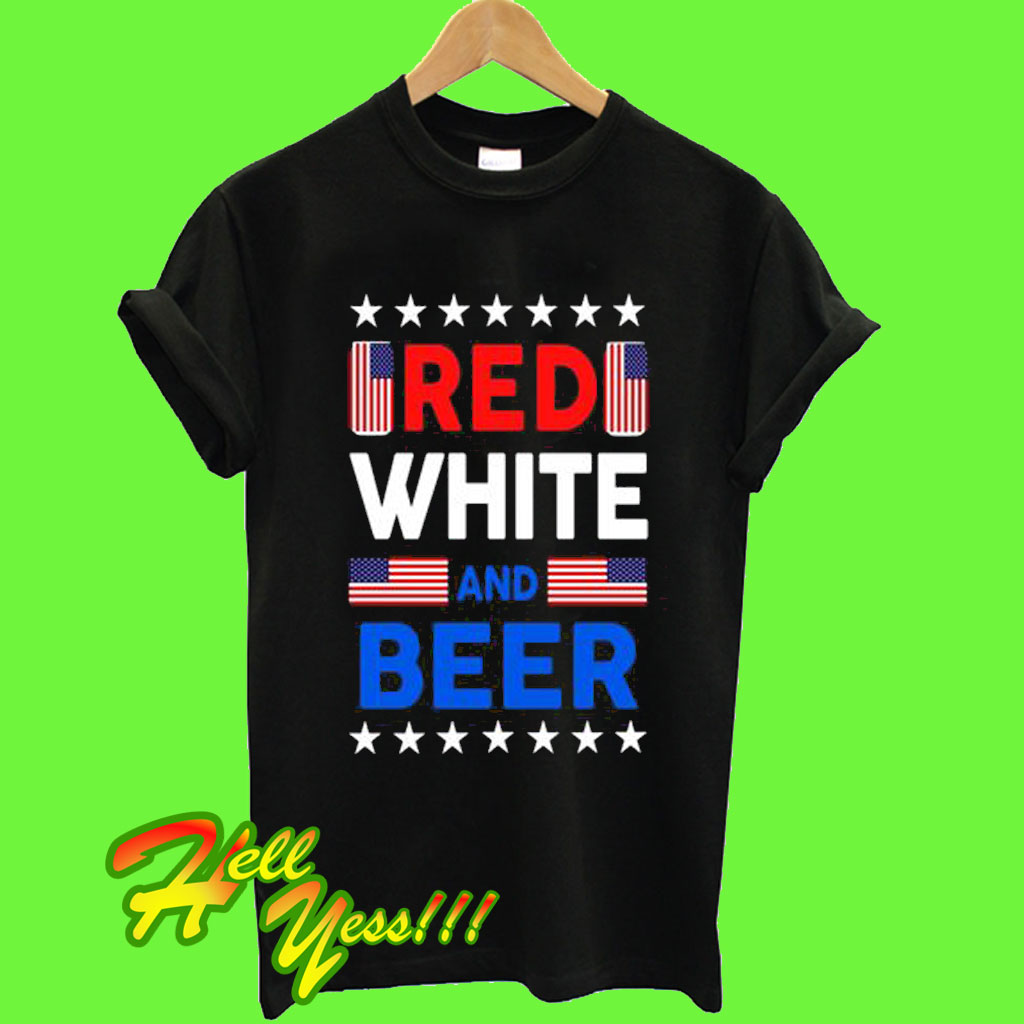 red white and beer shirt