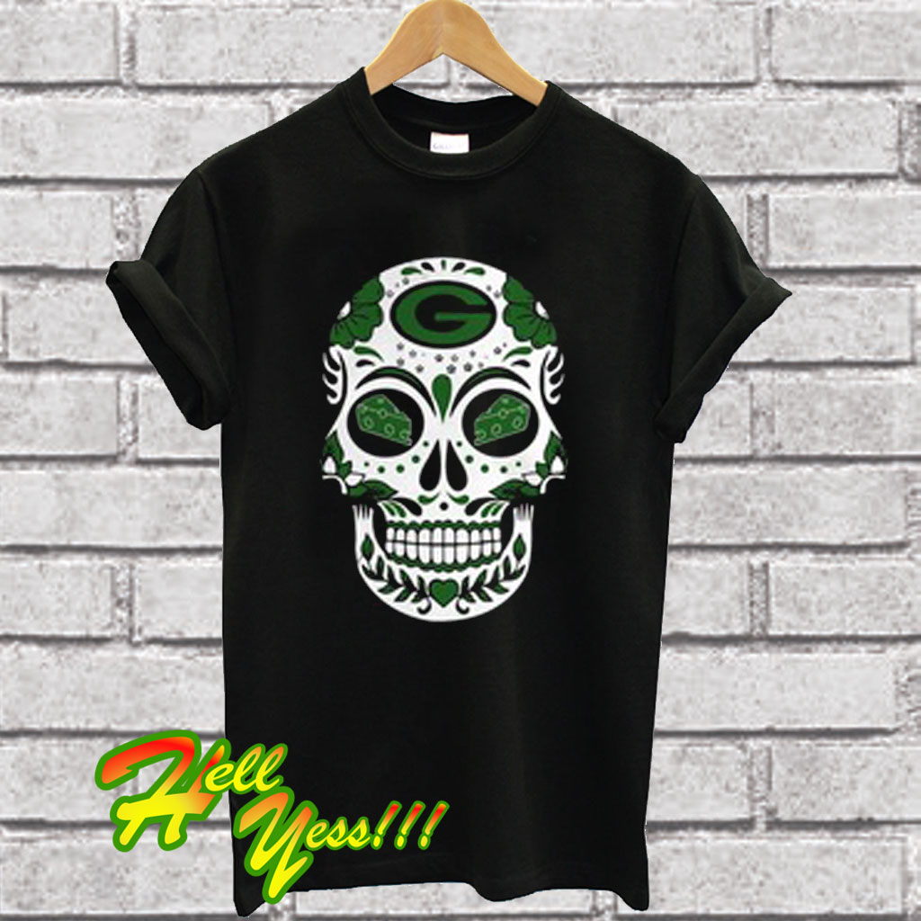 green bay packers sugar skull shirt