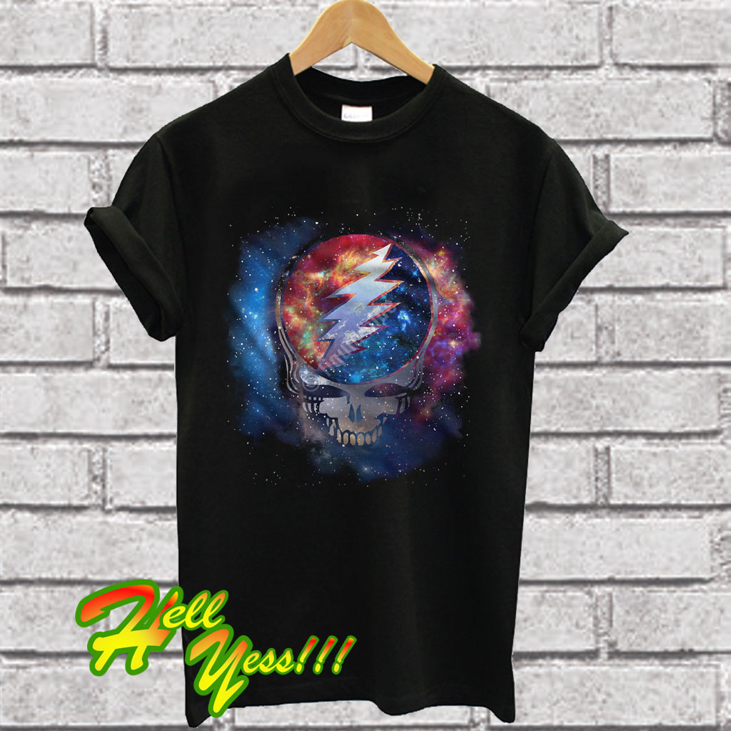 Cosmic Stealie Black Athletic T Shirt